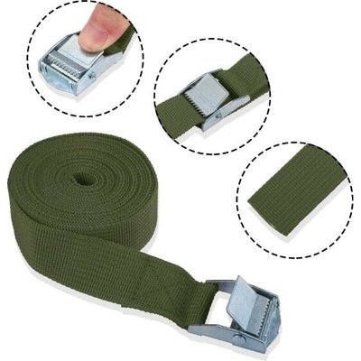Upínací popruh s kovovou sponou TXR 25mm army zelený