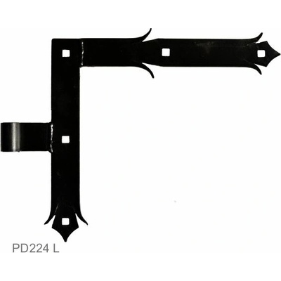 Kovanie ozdobné 250 x 290 mm, pre čap ø 14 mm, čierny lak