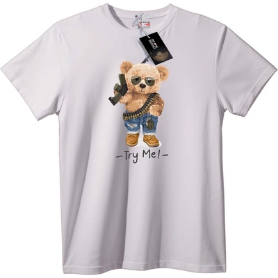 NOONEBRAND Тениска Як Плюшен Мечок - XL, White
