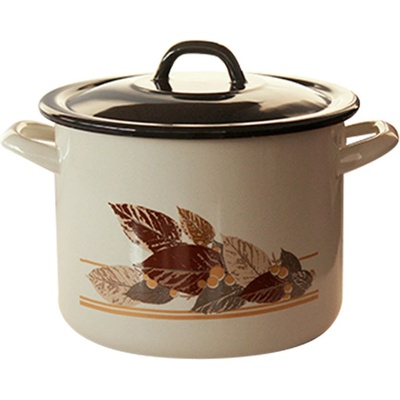 22 см (6, 7 л. ) дълбока емайлирана тенджера с метален капак разцветка Есен (2+39p/22 (124-1906))