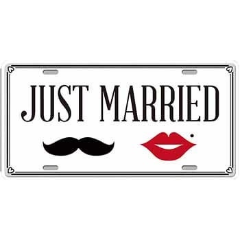 Ceduľa značka Just married
