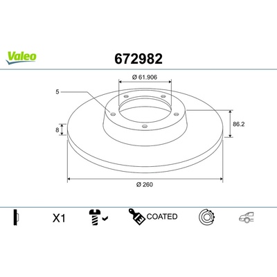 Brzdový kotouč VALEO 672982