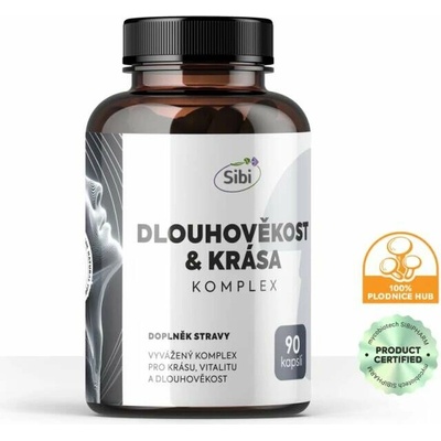 Sibi Dlouhověkost & krása komplex houbové extrakty 500 mg 90 kapslí