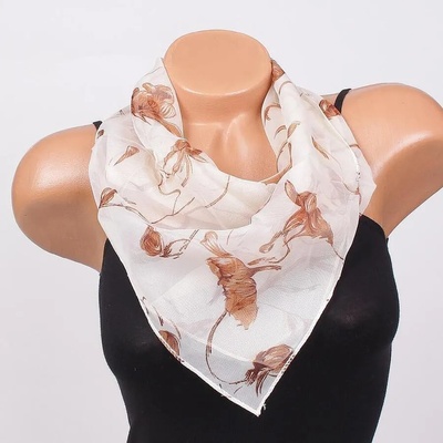 Модно фишу с кафяви цветя