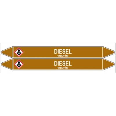 Značení potrubí, diesel,2 ks, 450 × 52 mm PZ 008068