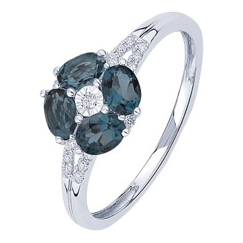 Bliss Дамски пръстен от бяло злато с диаманти и рубин Bliss 20109733 (20109733)