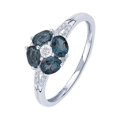 Bliss Дамски пръстен от бяло злато с диаманти и рубин Bliss 20109733 (20109733)