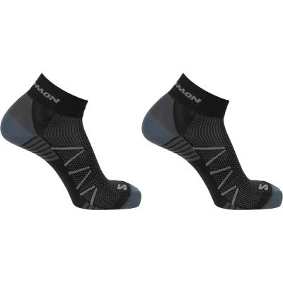Salomon Мъжки чорапи Salomon Hornet Quarter 2 Pack Running Socks Mens - Black/Grey