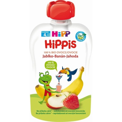 Hipp BIO 100% ovocia Jablko-Banán-Jahoda 6 x 100 g