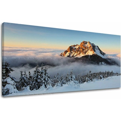 Obraz Veľkého Rozsutca nad oblakmi na plátne — panoráma - 40x80 cm