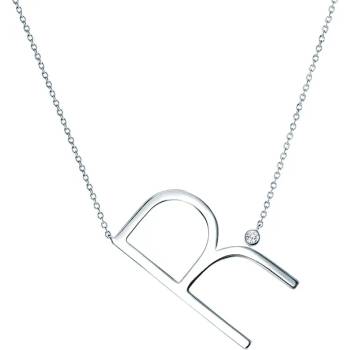 Image 1 of SAVICKI Колие с буква R: сребро. бял сапфир