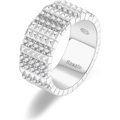 Rosato Blyštivý stříbrný prsten se zirkony Cubica RZCU57