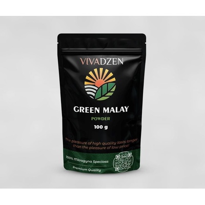 VivaDzen Zelený Malajský Kratom Prášek 100 g