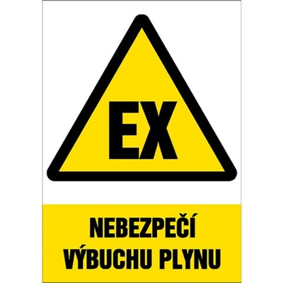Značka Nebezpečí výbuchu plynu, samolepicí fólie, 148 × 210 mm BZ FD356