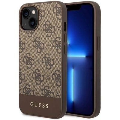 GUESS Гръб Guess 4G Stripe Case за iPhone 13/14 - Кафяв