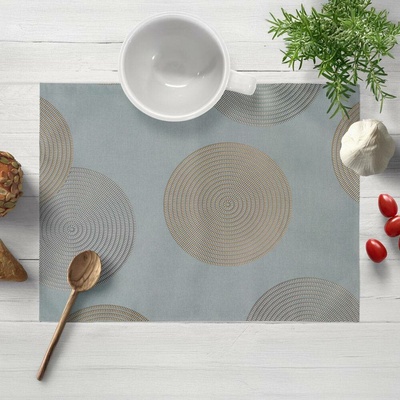 Biante Sametové prostírání Tamara TMR-058 Designové kruhy na modrošedém 35x45 cm