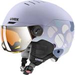 uvex Детска ски каска Uvex Kid's Rocket Junior Visor Mirror S2 Ski helmet - Cool Lavender Abstract Matt / Lasergold Lite Mirror - размер 51-55 cm (418-1705-0111)