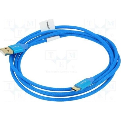 Lanberg CA-USBO-22CU-0018-BL USB 2.0, USB A vidlice, USB C vidlice, zlacený, 1,8m, modrý