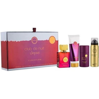 Armaf Club De Nuit Untold Darčeková sada unisex EDP 105 ml, telové mlieko 100 ml, deostick 75 g a telový sprej 50 ml