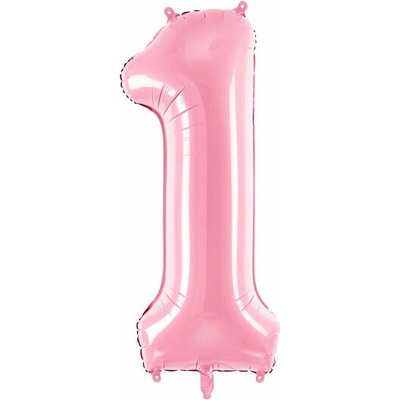 vybavsenaparty Fóliová číslice baby pink '1' 86 cm