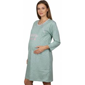 Бледозелена нощница за кърмачки със сърца