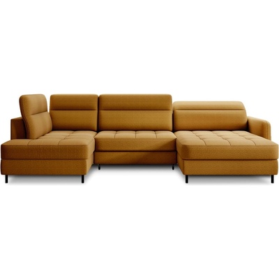 Eltap Жълт кадифен разтегателен ъглов диван с място за съхранение (ляв ъгъл U форма) Berrto - ELTAP (CO-BER-RT-45MAN)