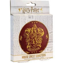 CurePink Set 4 kovových tácků pod sklenice Harry Potter Erby 10x10cm