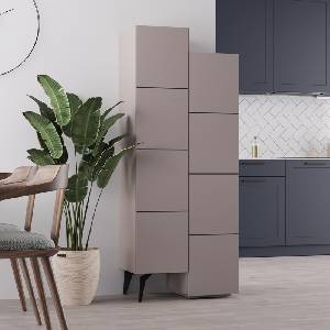 TopMebel Меламинов многофункционален шкаф TopMebel Stair в светъл мока цвят 62, 2x37, 4x156cm