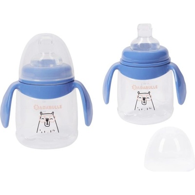 Badabulle nekapající hrníček s úchyty Blue Bear 180ml 2ks