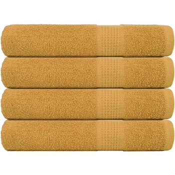 vidaXL Кърпи 4 бр златисти 100x200 см 360 gsm 100% памук (136819)