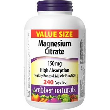 Image 1 of Webber Naturals Magnesium Citrate High Absorption 150 mg [240 капсули]