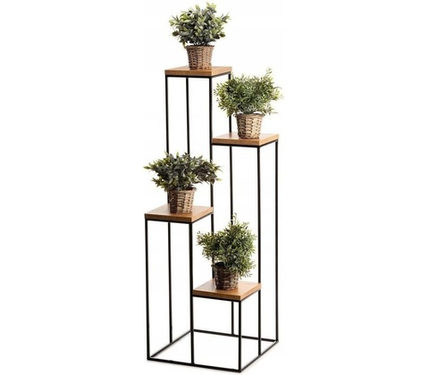 DekorStyle Stojan na květiny Quattro 110 cm černý