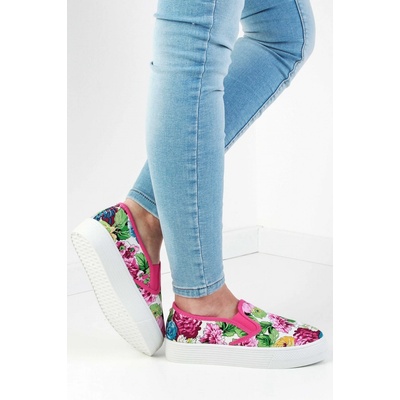 Timelook fashion slip on květované tenisky 2016B.FU