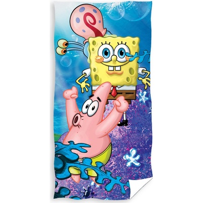Carbotex Dětská osuška Sponge Bob Hrátky s Garym 70 x 140 cm
