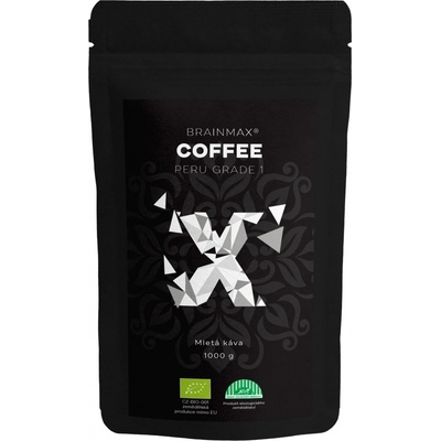 BrainMax Coffee Káva Peru Grade 1 mletá Bio 1 kg