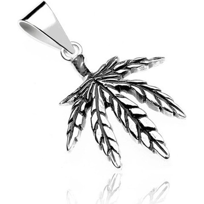 Šperky eshop Stříbrný přívěsek marihuanový list V8.13