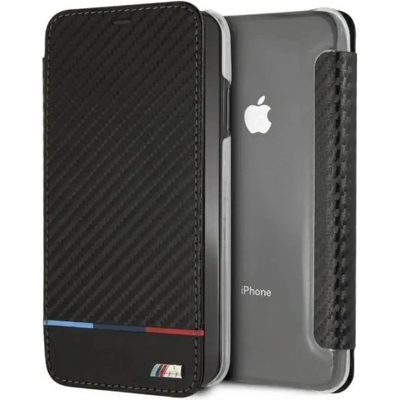 BMW Калъф за iPhone XS Max BMW Carbon Tricolor Stripe - черен (3700740435120)