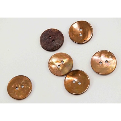 Perleťový gombík farbený - odtiene karamelovo hnedej - priemer 2,3 cm