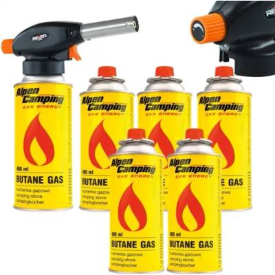 REXXER Комплект газова горелка + 6 бр. газ rexxer rb-04-118/ 1100 w (rb-04-118)