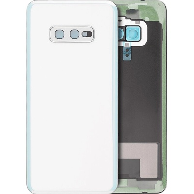 Zadní sklo + sklíčko kamery Samsung Galaxy S10e bez loga – prismaticky bílé (Aftermarket Plus) SAM3516