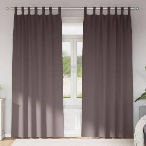 Pure Line Home Плътни завеси в цвят шоколад с текстилни гайки (уши), 2 бр. , 140 x 225 см