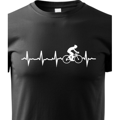 dětské tričko tep cyklisty černá
