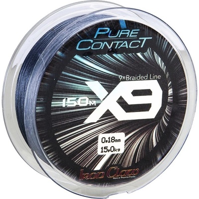 Iron Claw Šnúra Pure Contact X9 Šedá 150m 0,09mm 7,8kg