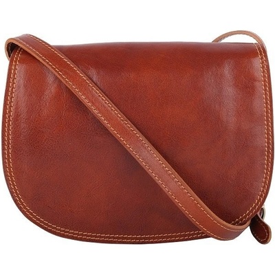 Vera Pelle Stredná dámska kožená kabelka crossbody Talianska medovoViera hnedá
