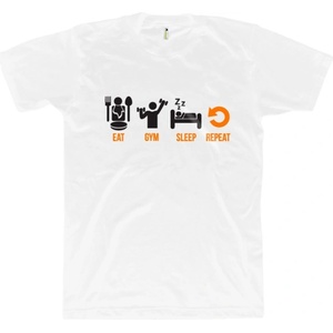 Gorilla. bg Eat Gym Sleep Repeat | White M