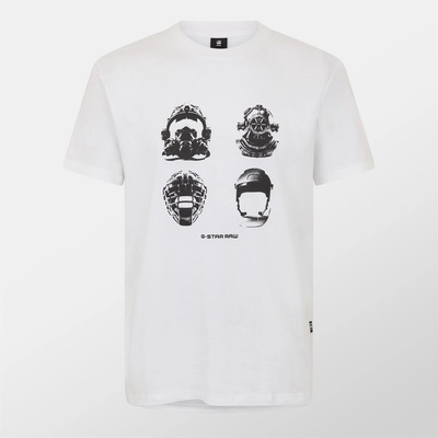 G Star Тениска G Star Masks Graphic T-Shirt - White