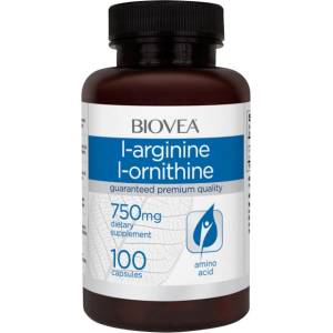 BIOVEA L-Arginine L-Ornithine 750 mg [100 капсули]
