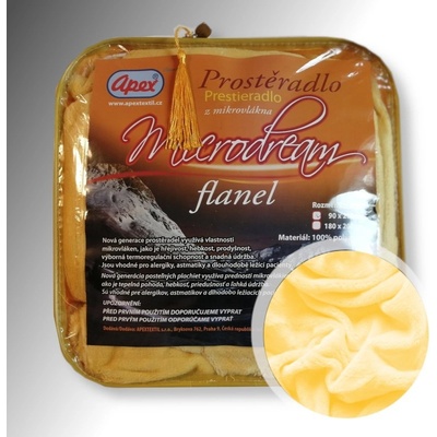Apex Mikroplyš prostěradlo Microdream Flanel Žluté 90x200
