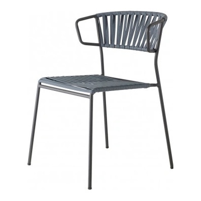 Scab Židle LISA CLUB s područkami antracit PVC výplet SCAB P86 - grafit