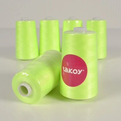 Takoy Overlock / coverlock polyesterová nit TKY 5000 barva křiklavě žlutá